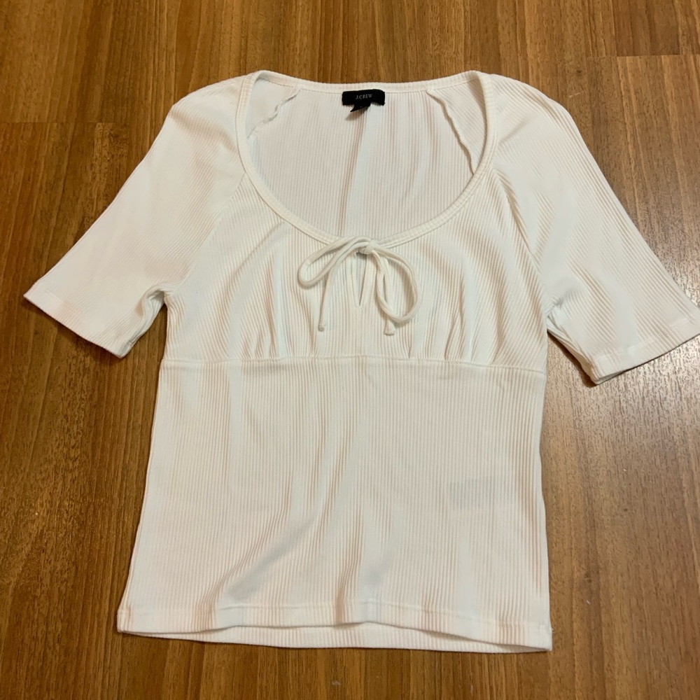 Never worn J. CREW white ribbed top